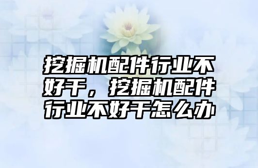 挖掘機配件行業不好干，挖掘機配件行業不好干怎么辦