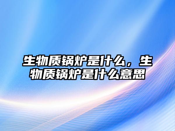 生物質鍋爐是什么，生物質鍋爐是什么意思