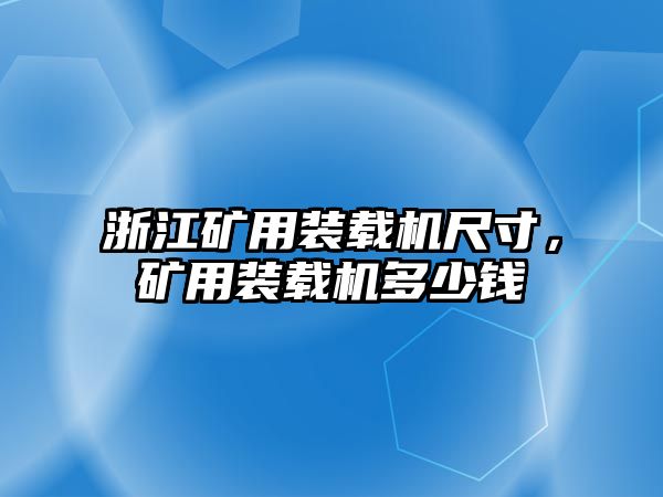 浙江礦用裝載機尺寸，礦用裝載機多少錢