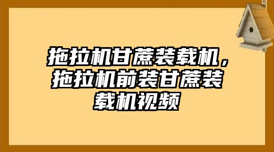 拖拉機甘蔗裝載機，拖拉機前裝甘蔗裝載機視頻