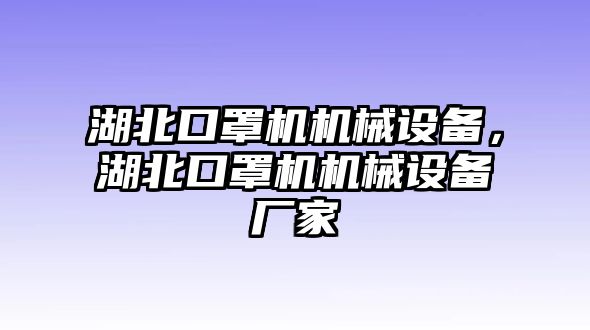 湖北口罩機機械設備，湖北口罩機機械設備廠家