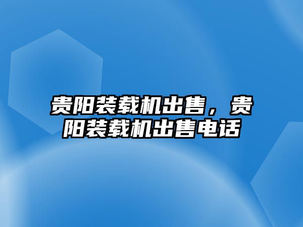 貴陽裝載機出售，貴陽裝載機出售電話