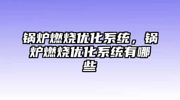 鍋爐燃燒優化系統，鍋爐燃燒優化系統有哪些