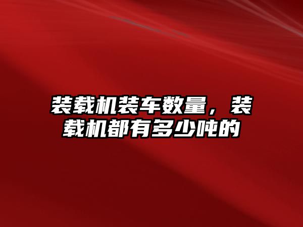 裝載機裝車數(shù)量，裝載機都有多少噸的