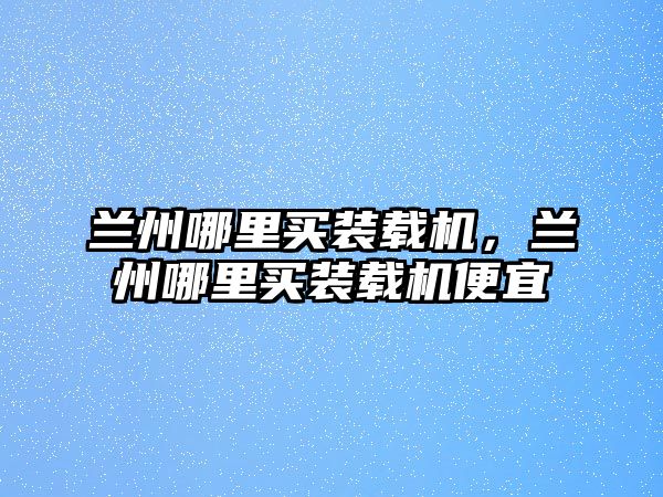 蘭州哪里買裝載機，蘭州哪里買裝載機便宜