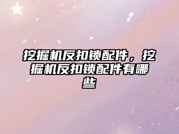 挖掘機反扣鎖配件，挖掘機反扣鎖配件有哪些