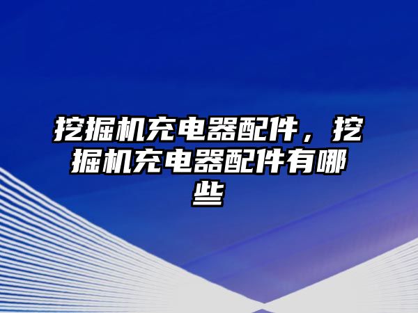 挖掘機充電器配件，挖掘機充電器配件有哪些