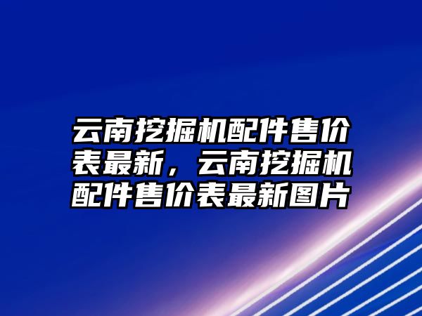 云南挖掘機配件售價表最新，云南挖掘機配件售價表最新圖片