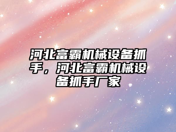 河北富霸機械設備抓手，河北富霸機械設備抓手廠家