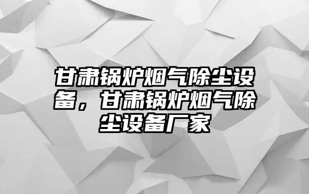 甘肅鍋爐煙氣除塵設備，甘肅鍋爐煙氣除塵設備廠家