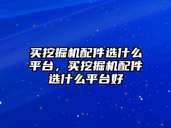 買挖掘機配件選什么平臺，買挖掘機配件選什么平臺好