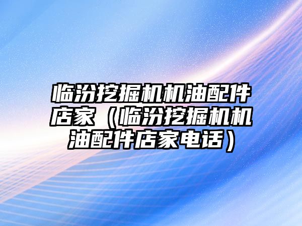 臨汾挖掘機機油配件店家（臨汾挖掘機機油配件店家電話）