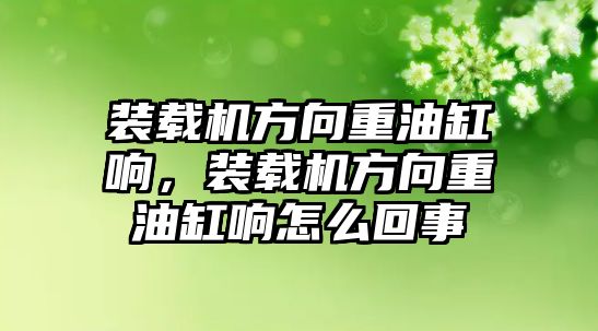 裝載機方向重油缸響，裝載機方向重油缸響怎么回事