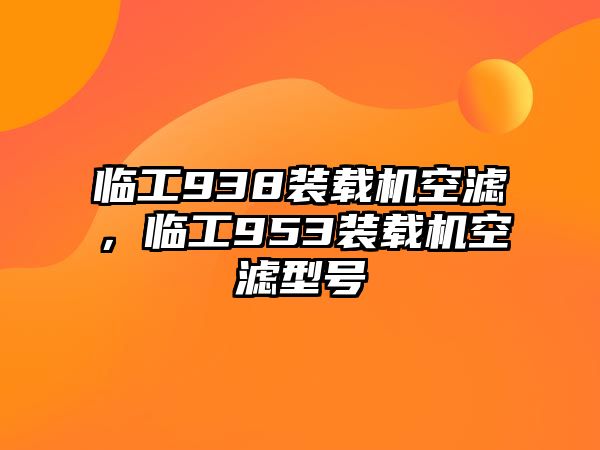 臨工938裝載機空濾，臨工953裝載機空濾型號