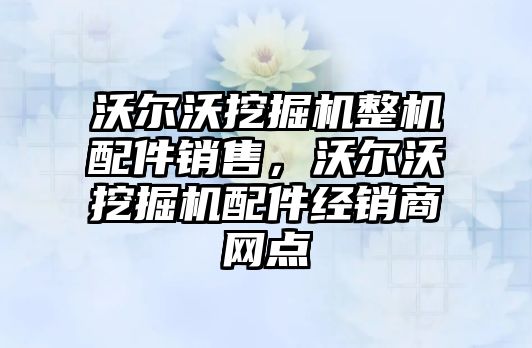 沃爾沃挖掘機整機配件銷售，沃爾沃挖掘機配件經(jīng)銷商網(wǎng)點