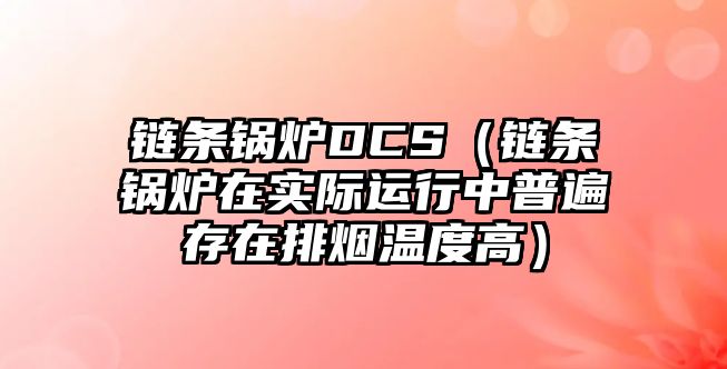 鏈條鍋爐DCS（鏈條鍋爐在實際運行中普遍存在排煙溫度高）