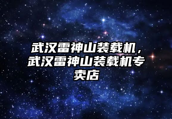 武漢雷神山裝載機，武漢雷神山裝載機專賣店