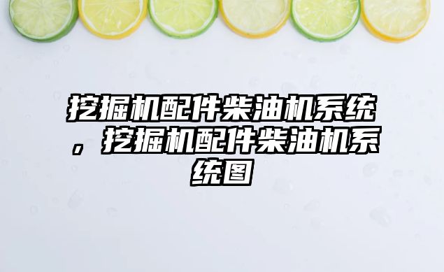 挖掘機配件柴油機系統，挖掘機配件柴油機系統圖