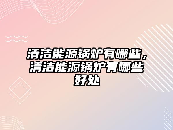 清潔能源鍋爐有哪些，清潔能源鍋爐有哪些好處