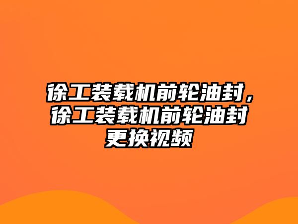 徐工裝載機前輪油封，徐工裝載機前輪油封更換視頻