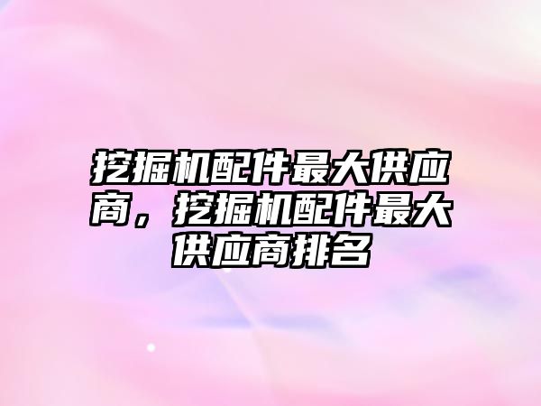 挖掘機配件最大供應商，挖掘機配件最大供應商排名