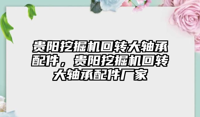 貴陽挖掘機回轉大軸承配件，貴陽挖掘機回轉大軸承配件廠家