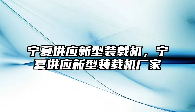 寧夏供應(yīng)新型裝載機(jī)，寧夏供應(yīng)新型裝載機(jī)廠家