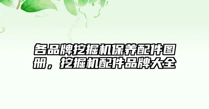 各品牌挖掘機(jī)保養(yǎng)配件圖冊，挖掘機(jī)配件品牌大全