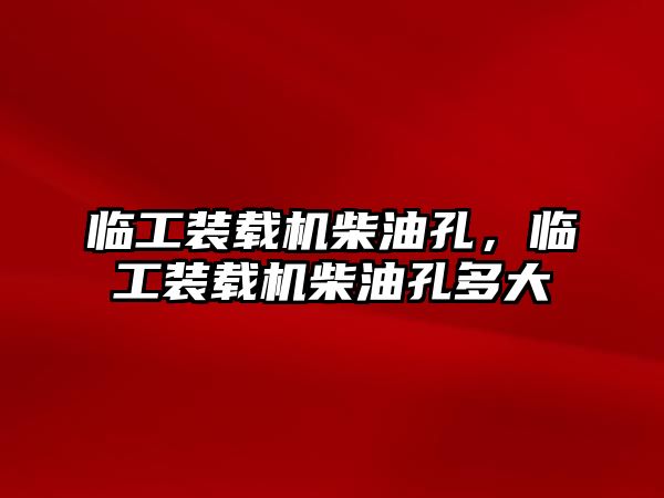 臨工裝載機柴油孔，臨工裝載機柴油孔多大