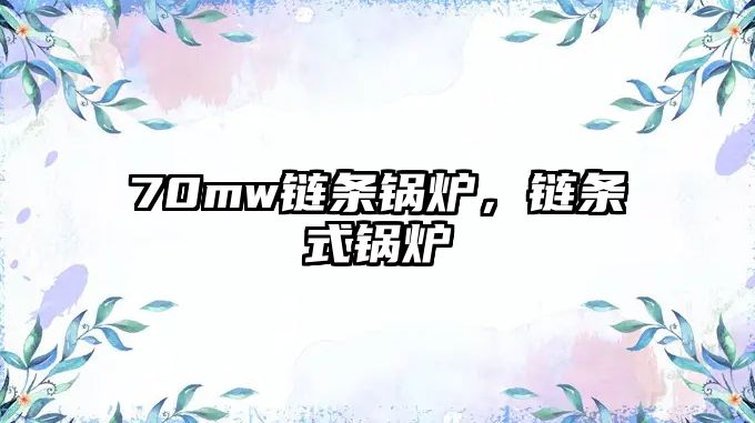 70mw鏈條鍋爐，鏈條式鍋爐