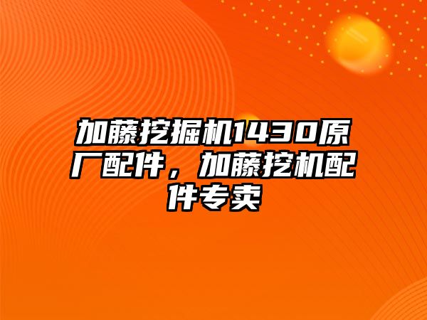 加藤挖掘機1430原廠配件，加藤挖機配件專賣