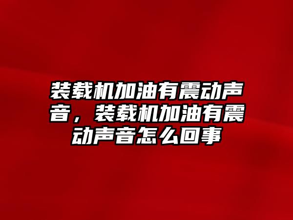 裝載機加油有震動聲音，裝載機加油有震動聲音怎么回事