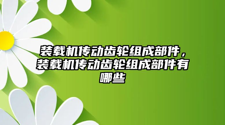 裝載機傳動齒輪組成部件，裝載機傳動齒輪組成部件有哪些