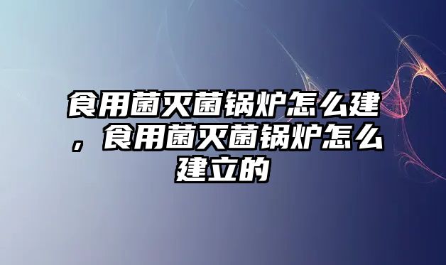 食用菌滅菌鍋爐怎么建，食用菌滅菌鍋爐怎么建立的