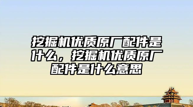 挖掘機優質原廠配件是什么，挖掘機優質原廠配件是什么意思