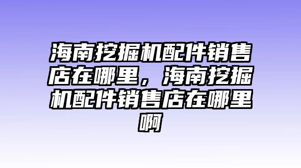 海南挖掘機配件銷售店在哪里，海南挖掘機配件銷售店在哪里啊