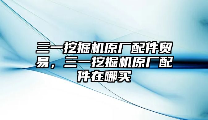 三一挖掘機原廠配件貿易，三一挖掘機原廠配件在哪買