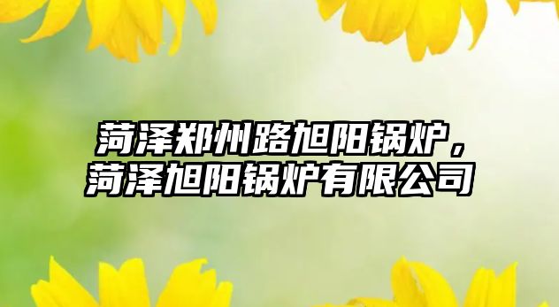 菏澤鄭州路旭陽鍋爐，菏澤旭陽鍋爐有限公司