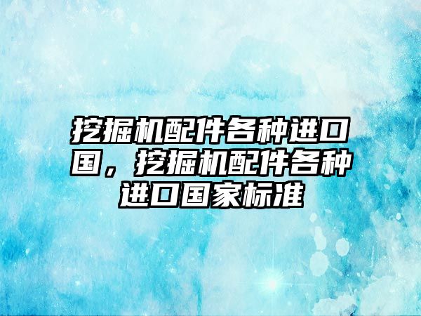 挖掘機配件各種進口國，挖掘機配件各種進口國家標準