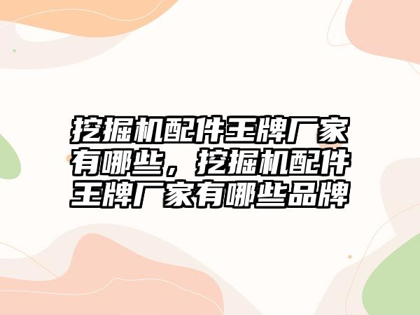 挖掘機配件王牌廠家有哪些，挖掘機配件王牌廠家有哪些品牌