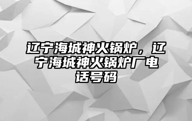 遼寧海城神火鍋爐，遼寧海城神火鍋爐廠電話號(hào)碼