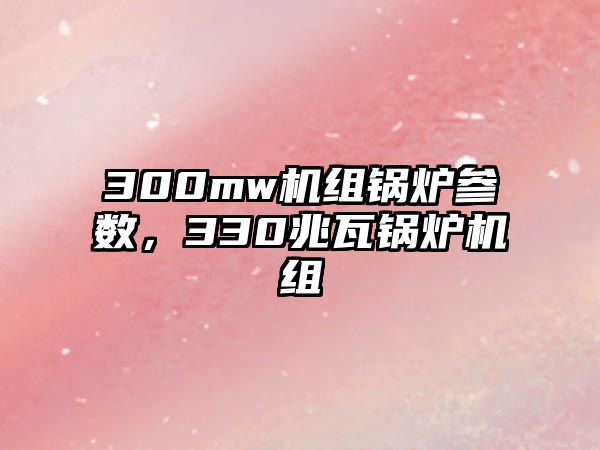 300mw機組鍋爐參數，330兆瓦鍋爐機組