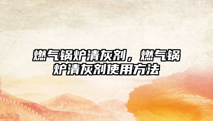 燃?xì)忮仩t清灰劑，燃?xì)忮仩t清灰劑使用方法