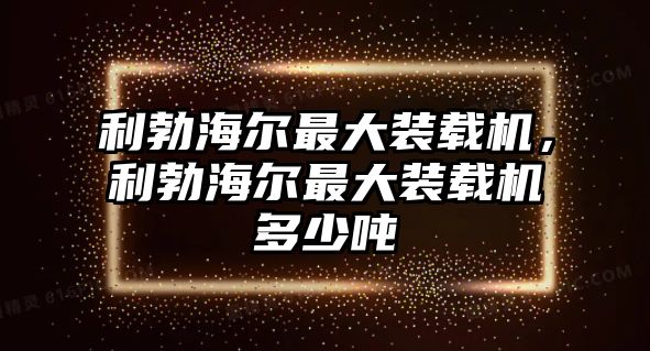 利勃海爾最大裝載機，利勃海爾最大裝載機多少噸