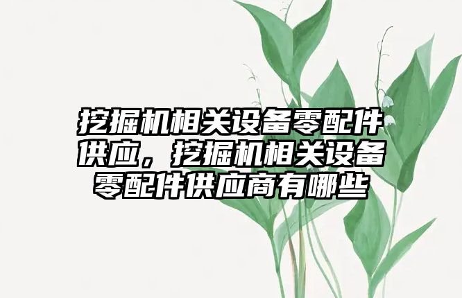 挖掘機相關設備零配件供應，挖掘機相關設備零配件供應商有哪些