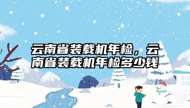 云南省裝載機年檢，云南省裝載機年檢多少錢