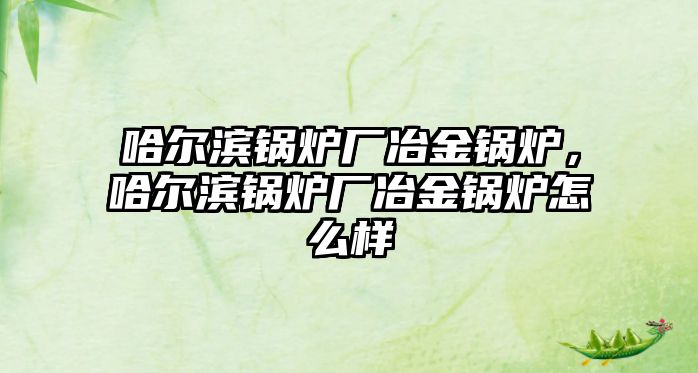 哈爾濱鍋爐廠冶金鍋爐，哈爾濱鍋爐廠冶金鍋爐怎么樣