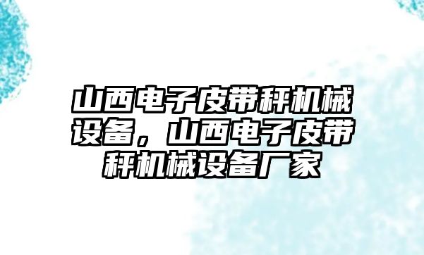 山西電子皮帶秤機械設(shè)備，山西電子皮帶秤機械設(shè)備廠家