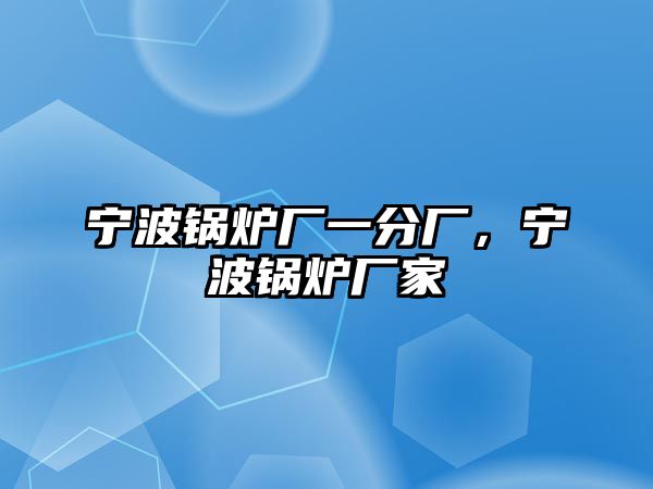 寧波鍋爐廠一分廠，寧波鍋爐廠家