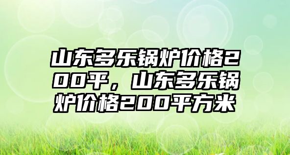 山東多樂鍋爐價格200平，山東多樂鍋爐價格200平方米